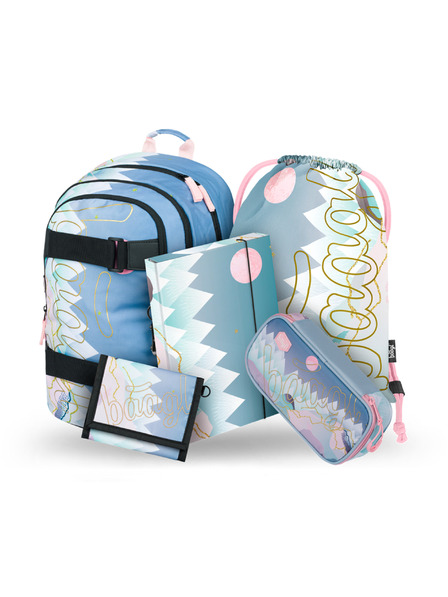 BAAGL  BAAGL 5 SET Skate Moon: Rucksack, Federmäppchen, Beutel, Bretter, Geldbörse
