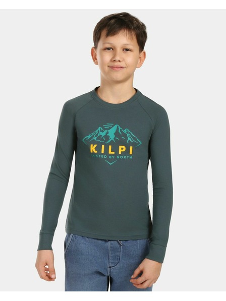 Kilpi Jungen-Baumwoll-T-Shirt mit Langarm Kilpi VERATI-JB Dunkelgrün