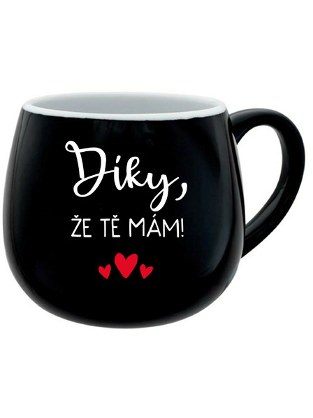 Giftela DANKE, DASS ICH DICH HABE! - schwarze Keramiktasse 300 ml