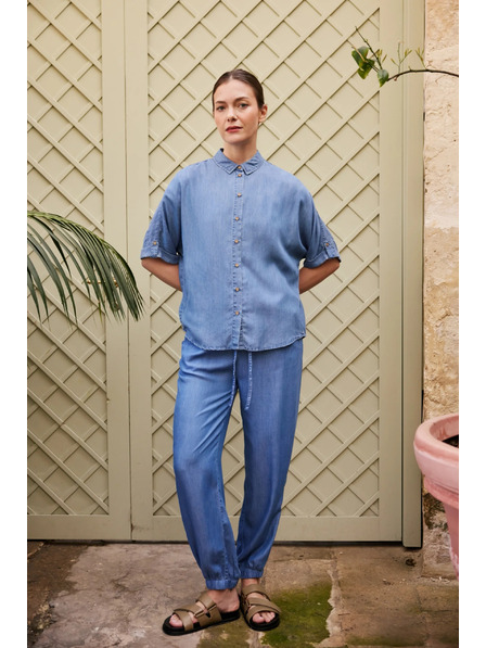 Moodo Lyocell-Hemd blau Moodo