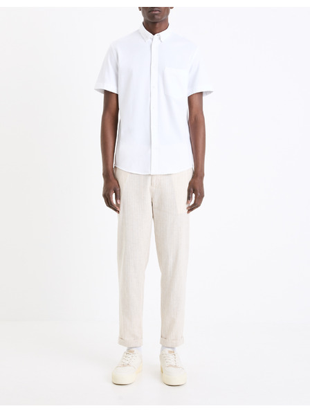 Celio Weißes Herren-Kurzarmhemd Celio Barik