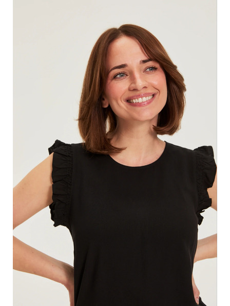 Moodo Hemd mit Volants schwarz Moodo