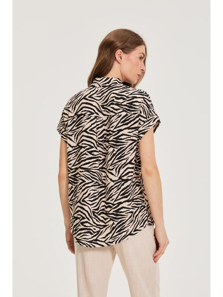 Moodo Hemd mit Tiermuster beige Moodo