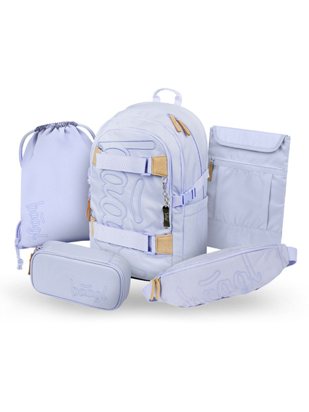 BAAGL  BAAGL SET 5 Skate Lilac: Rucksack, Federmäppchen, Beutel, Hüfttasche, Notebooktasche