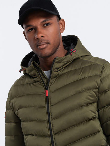 Ombre Clothing Khaki Herren Steppjacke Leichtgewicht Ombre Kleidung