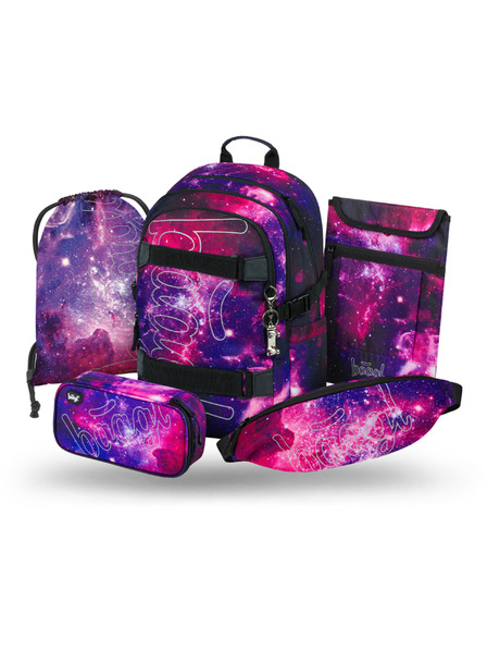 BAAGL  BAAGL SET 5 Skate Galaxy: Rucksack, Federmäppchen, Beutel, Hüfttasche, Notebook-Tasche