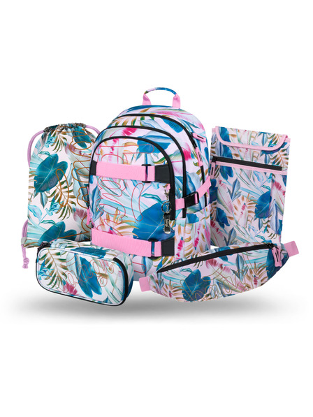 BAAGL  BAAGL SET 5 Skate Leafs: Rucksack, Federmäppchen, Beutel, Hüfttasche, Notebook-Tasche