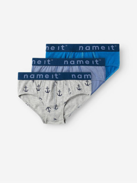 name it Set mit drei Jungen-Slips in Grau und Blau