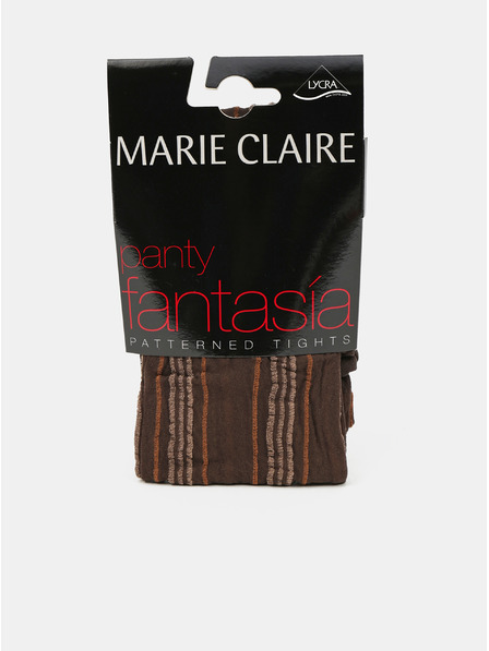 Marie Claire Braune gemusterte Strumpfhosen Marie Claire