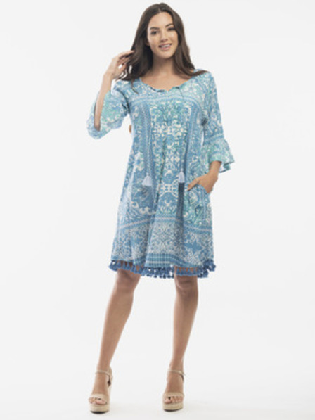 Orientique Blau gemustertes Damenkleid