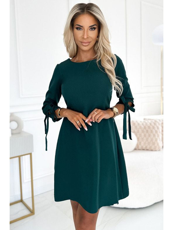 numoco Trapezkleid mit Schleifen - grün Numoco ALICE