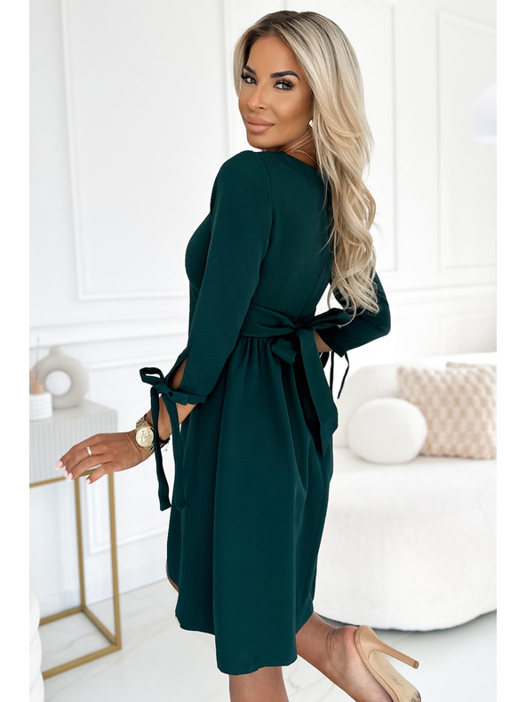 numoco Trapezkleid mit Schleifen - grün Numoco ALICE