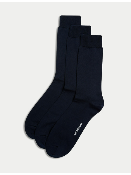 Marks & Spencer 3 Paar Socken, hohe ägyptische Baumwolle Marks & Spencer marineblau