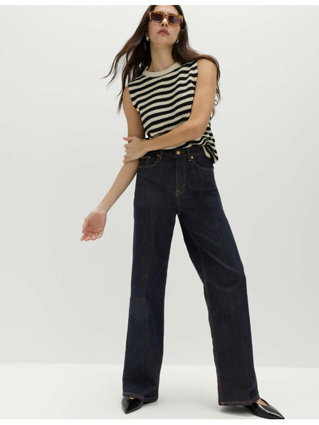 Marks & Spencer Elegante Jeans mit weitem Bein und hohem Bund von Marks & Spencer navy