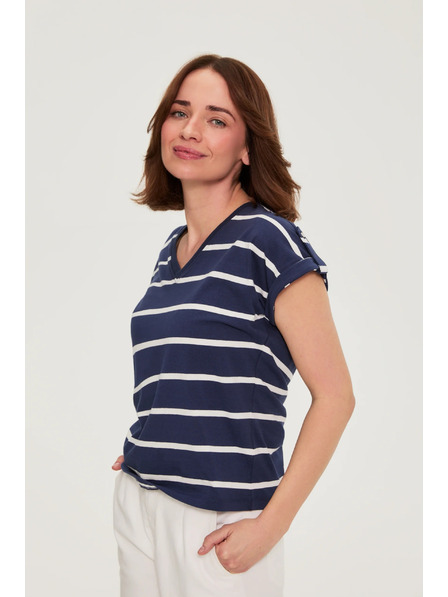 Moodo Bluse mit Streifen dunkelblau Moodo