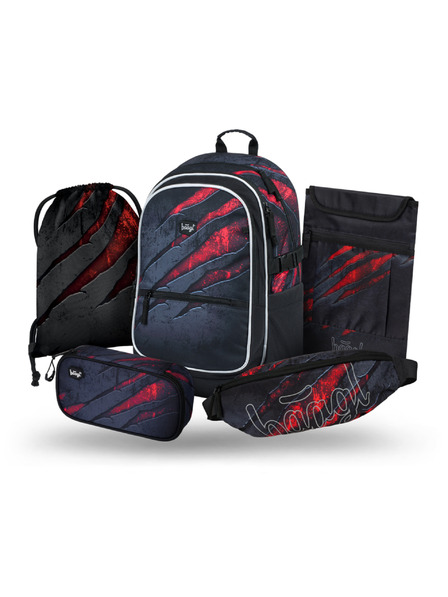 BAAGL  BAAGL SET 5 Core Lava: Rucksack, Federmäppchen, Beutel, Hüfttasche, Laptop-Schutzhülle