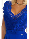 numoco Chiffonkleid mit Spitzenausschnitt - blau Numoco LINDA