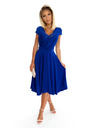 numoco Chiffonkleid mit Spitzenausschnitt - blau Numoco LINDA