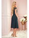 numoco Chiffonkleid mit Spitzenausschnitt - grün Numoco LINDA
