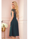 numoco Chiffonkleid mit Spitzenausschnitt - grün Numoco LINDA