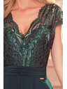 numoco Chiffonkleid mit Spitzenausschnitt - grün Numoco LINDA
