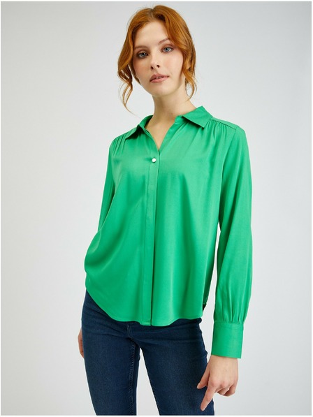 Orsay Grüne Damen-Satinbluse ORSAY