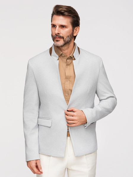 Ombre Clothing Ombre Clothing hellbraune Herrenjacke mit Stehkragen