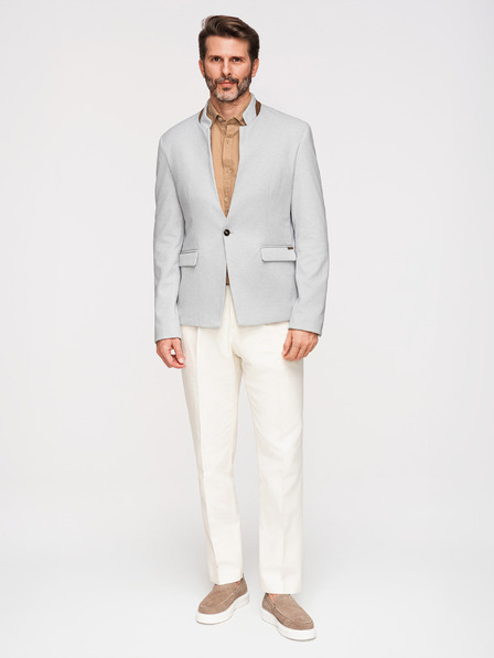 Ombre Clothing Ombre Clothing hellbraune Herrenjacke mit Stehkragen