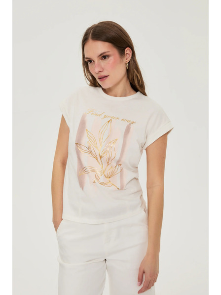 Moodo Bluse mit Druck weiß Moodo