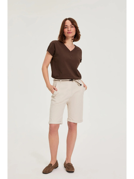Moodo Baumwoll-Shorts beige Moodo