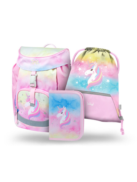 BAAGL  BAAGL 3 SET Airy Rainbow Unicorn: Aktentasche, Federmäppchen, Beutel