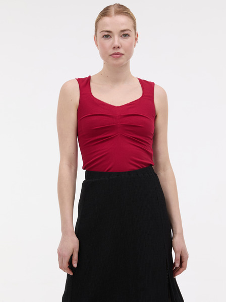 Orsay Rotes Damentop mit Raffung ORSAY