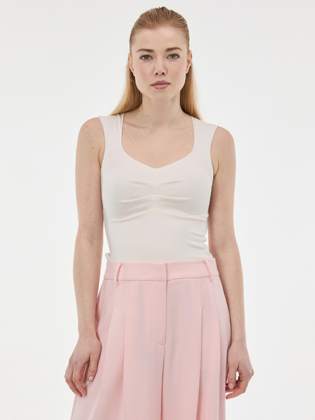 Orsay Cremefarbenes Damentop mit Raffung ORSAY