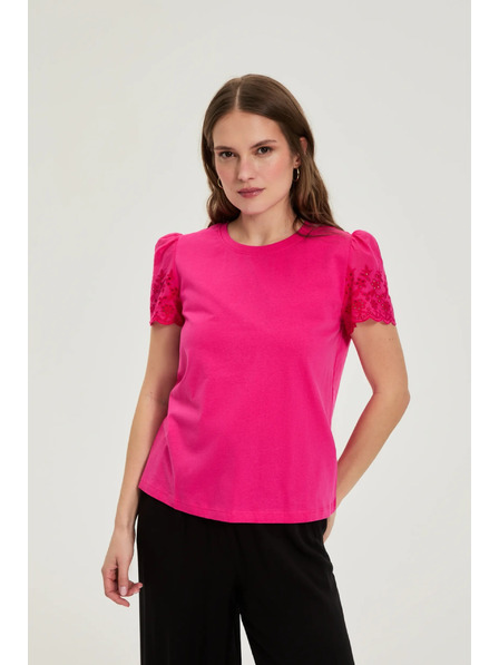 Moodo Glattes T-Shirt fuchsia Moodo