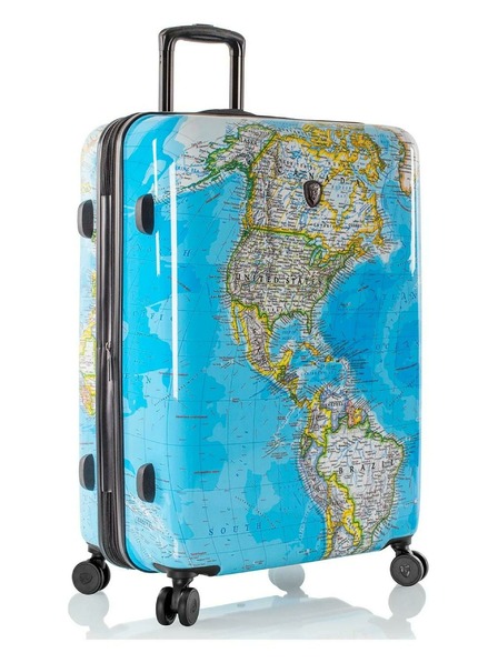 Heys Blue Patterned Travel Suitcase Heys Journey 3G L