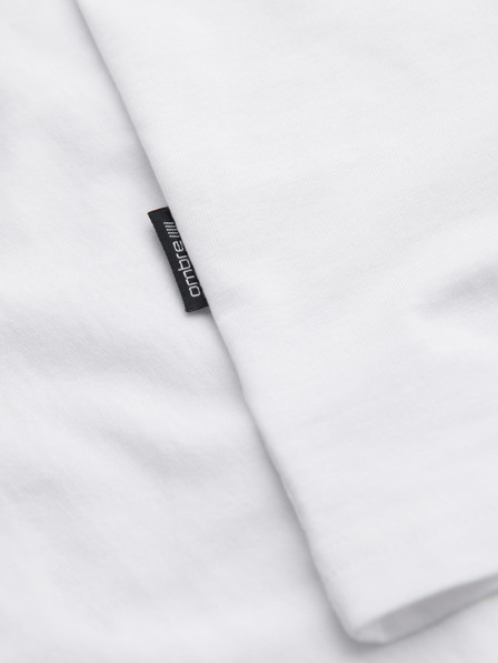 Ombre Clothing Herren Baumwoll-T-Shirts BASIC mit Rundhalsausschnitt - Schwarz/Weiß/Dunkelrot V6 OM-TSBS-0268 Ombre Clothing