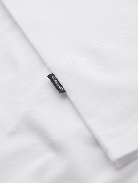 Ombre Clothing Herren Baumwoll-T-Shirts BASIC mit V-Ausschnitt - Weiß/Sand/Navy V12 OM-TSBS-0281 Ombre Clothing