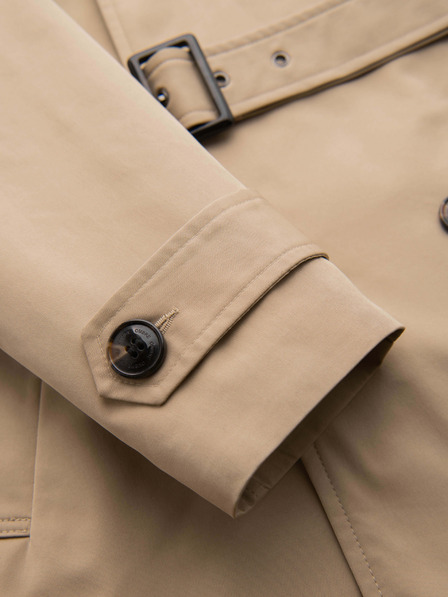 Ombre Clothing Eleganter Herren Zweireihiger Blazer SLIM FIT mit Gürtel - Beige V1 OM-COLC-0146 Ombre Clothing