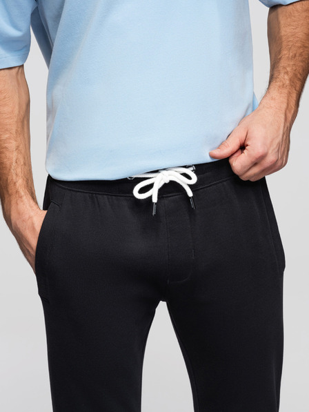 Ombre Clothing Herren Baumwoll Jogginghose BASIC ohne Futter - schwarz V5 OM-PABS-0304 Ombre Clothing