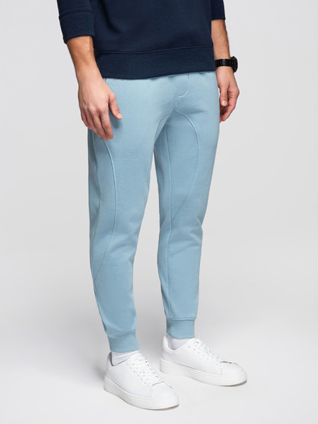Ombre Clothing Herren Jogginghose BASIC mit Rippe - blau V7 OM-PABS-0305 Ombre Clothing
