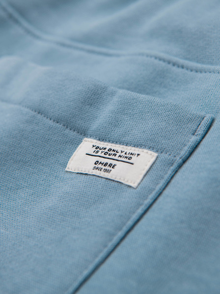 Ombre Clothing Herren Jogginghose BASIC mit Rippe - blau V7 OM-PABS-0305 Ombre Clothing