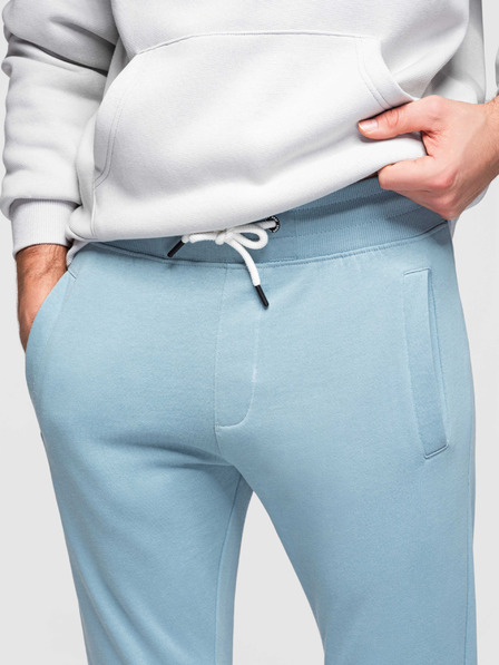 Ombre Clothing Herren Baumwoll Jogginghose BASIC mit ungefüttertem Bein - hellblau V7 OM-PABS-0304 Ombre Clothing