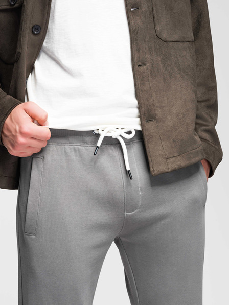 Ombre Clothing Herren Baumwoll Jogginghose BASIC mit ungefüttertem Bein - grau V8 OM-PABS-0304 Ombre Clothing