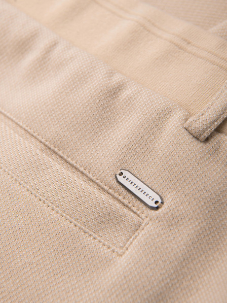 Ombre Clothing Herren Casual Hose CARROT FIT aus Jacquard Strickware - beige V2 OM-PACP-0292 Ombre Clothing