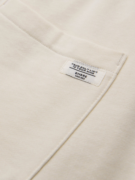 Ombre Clothing Herren Baumwoll Jogginghose BASIC mit ungefüttertem Bein - creme V11 OM-PABS-0304 Ombre Clothing