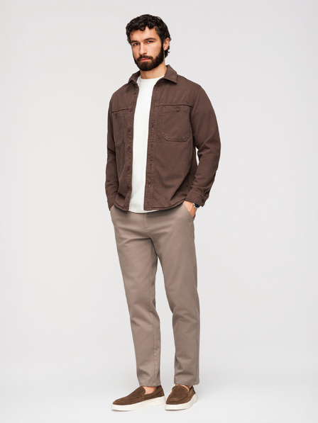 Ombre Clothing Herren Chino Hose SLIM FIT mit feiner Struktur - grau V1 OM-PACP-0294 Ombre Clothing