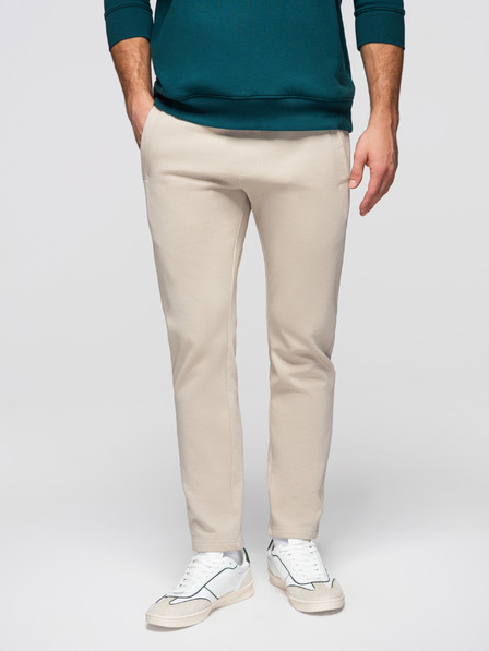 Ombre Clothing Herren Baumwoll Jogginghose BASIC mit ungefüttertem Bein - hellbeige V1 OM-PABS-0304 Ombre Clothing