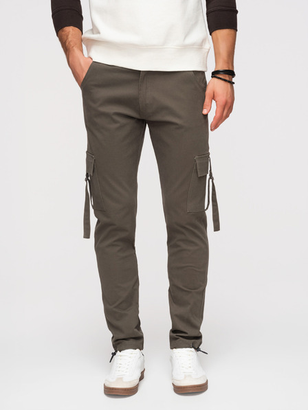 Ombre Clothing Herren Cargo Hose mit geraden Beinen und Kordelzug - grau V3 P1516 Ombre Clothing