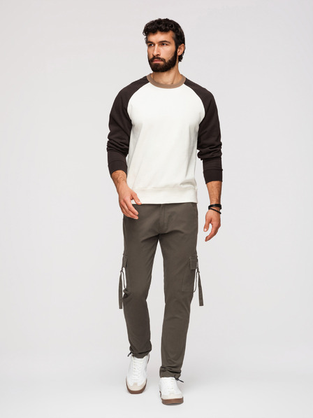 Ombre Clothing Herren Cargo Hose mit geraden Beinen und Kordelzug - grau V3 P1516 Ombre Clothing