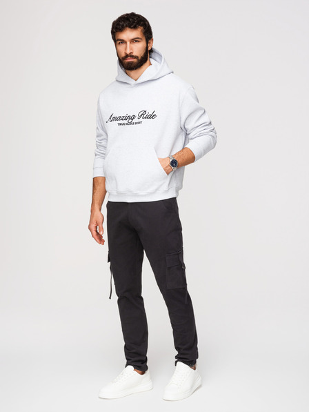 Ombre Clothing Herren Cargo Hose mit geraden Beinen und Kordelzug - schwarz V4 P1516 Ombre Clothing